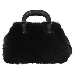 Chanel Cc Black Faux Fur Handbag (Pre-Owned)